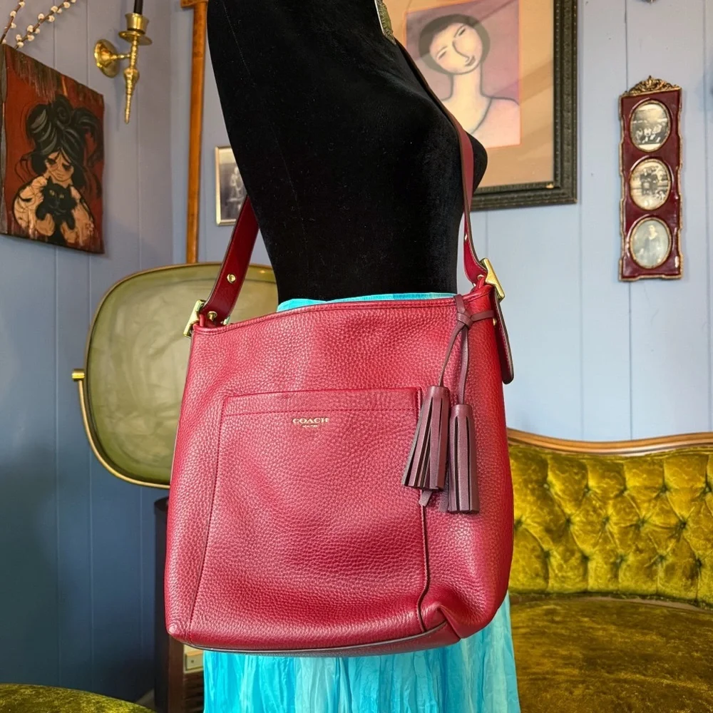 Coach Legacy Hobo Red Pebble Shoulder Bag E1381-25678